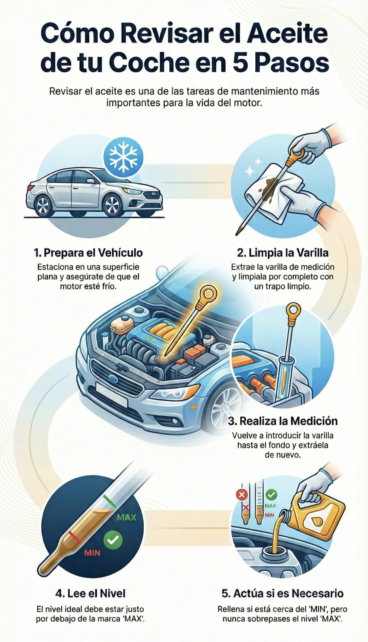 Infografía: Cómo revisar el aceite del coche